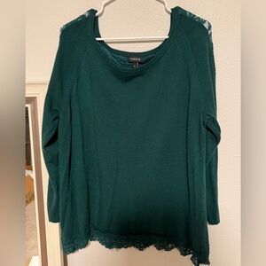 Torrid Teal Long Sleeve Blouse